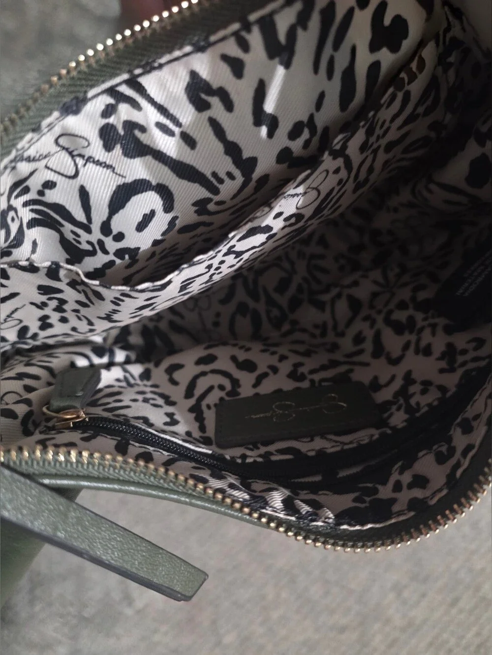 Jessica Simpson Olive Green Crossbody with Gold Chain Detail